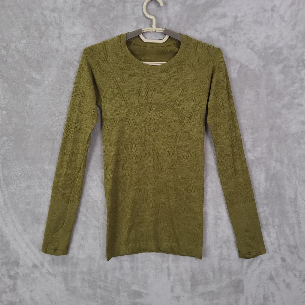 Lululemon Swiftly Tech Long Sleeve 2.0 Womens 4 Olive Green Performance Shirt